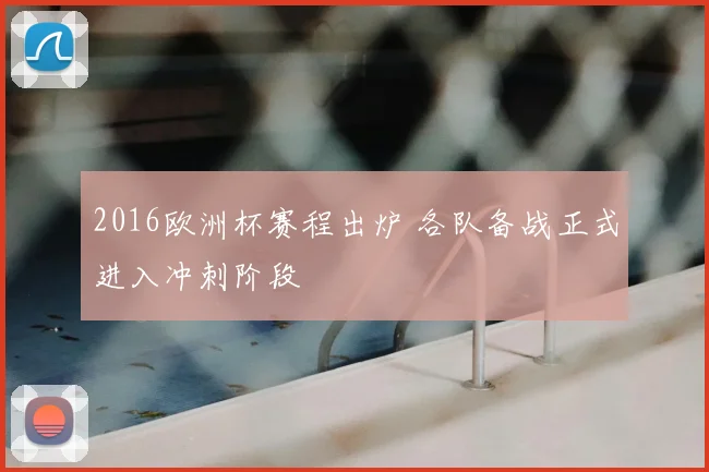 2016欧洲杯赛程出炉 各队备战正式进入冲刺阶段